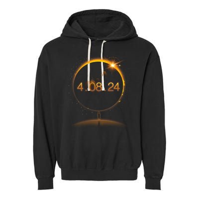 Total Solar Eclipse April 8 2024 Garment-Dyed Fleece Hoodie