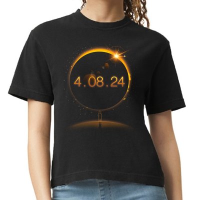 Total Solar Eclipse April 8 2024 Comfort Colors Boxy T-Shirt
