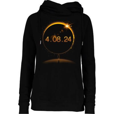 Total Solar Eclipse April 8 2024 Womens Funnel Neck Pullover Hood