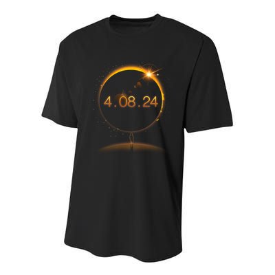 Total Solar Eclipse April 8 2024 Youth Performance Sprint T-Shirt
