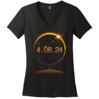 Total Solar Eclipse April 8 2024 Women's V-Neck T-Shirt
