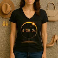 Total Solar Eclipse April 8 2024 Women's V-Neck T-Shirt