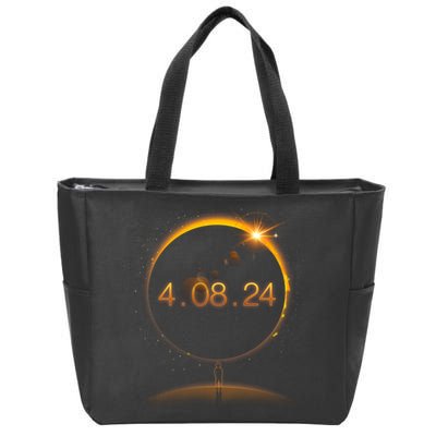Total Solar Eclipse April 8 2024 Zip Tote Bag