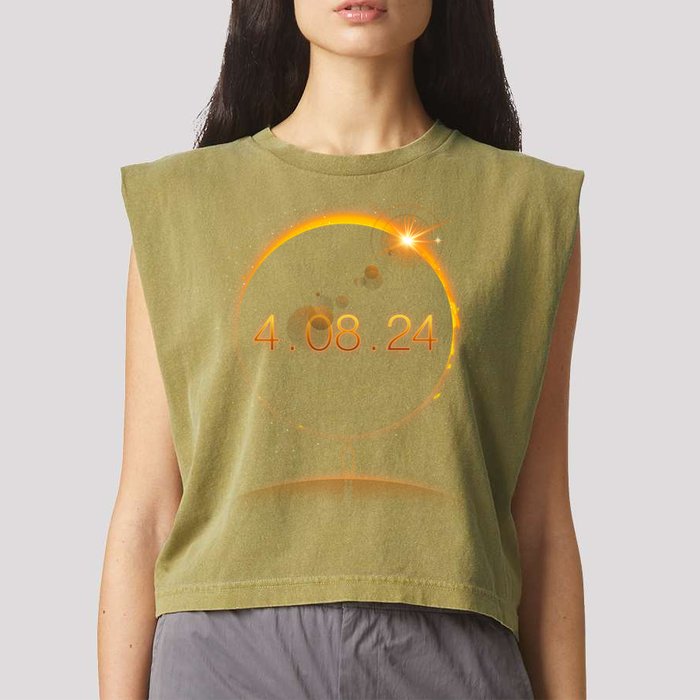 Total Solar Eclipse April 8 2024 Garment-Dyed Women's Muscle Tee