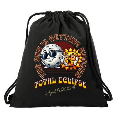 Total Solar Eclipse Chase 2024 Sun Is Getting Mooned Drawstring Bag