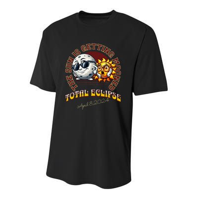 Total Solar Eclipse Chase 2024 Sun Is Getting Mooned Youth Performance Sprint T-Shirt