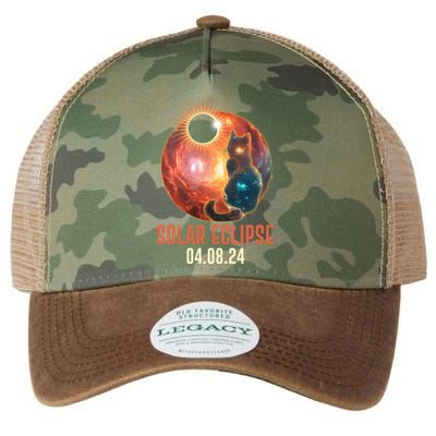 Total Solar Eclipse Galaxy Space Cat Legacy Tie Dye Trucker Hat