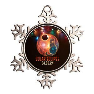 Total Solar Eclipse Galaxy Space Cat Metallic Star Ornament