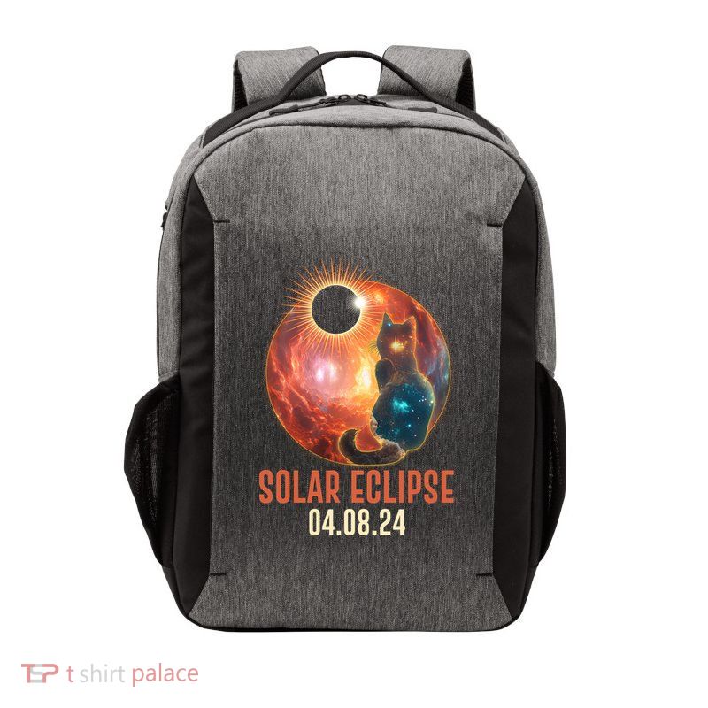 Total Solar Eclipse Galaxy Space Cat Vector Backpack