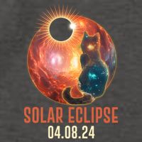 Total Solar Eclipse Galaxy Space Cat Vector Backpack
