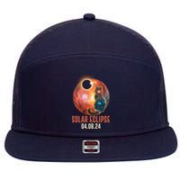 Total Solar Eclipse Galaxy Space Cat 7 Panel Mesh Trucker Snapback Hat