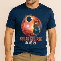 Total Solar Eclipse Galaxy Space Cat Performance Shirt