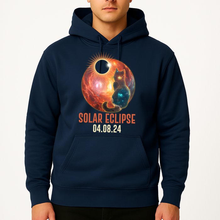 Total Solar Eclipse Galaxy Space Cat Hoodie