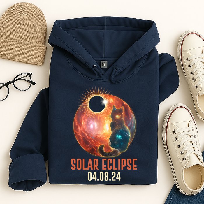 Total Solar Eclipse Galaxy Space Cat Hoodie