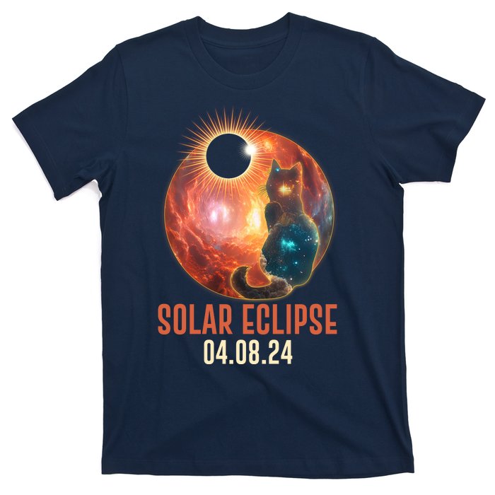 Total Solar Eclipse Galaxy Space Cat T-Shirt