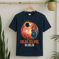 Total Solar Eclipse Galaxy Space Cat T-Shirt