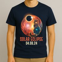 Total Solar Eclipse Galaxy Space Cat T-Shirt