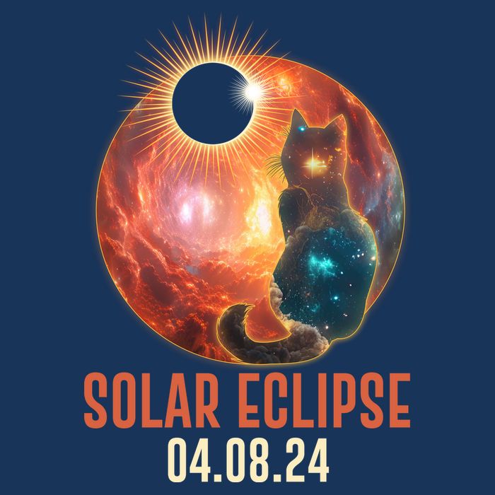Total Solar Eclipse Galaxy Space Cat T-Shirt