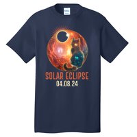 Total Solar Eclipse Galaxy Space Cat Tall T-Shirt