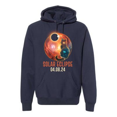 Total Solar Eclipse Galaxy Space Cat Premium Hoodie