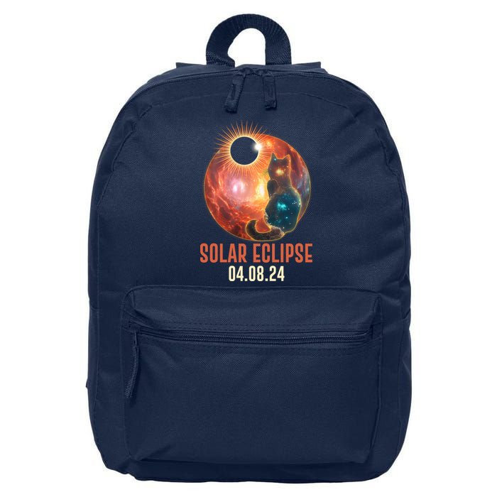Total Solar Eclipse Galaxy Space Cat 16 in Basic Backpack