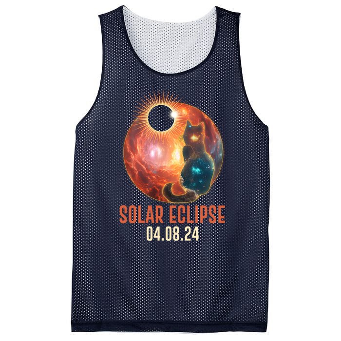 Total Solar Eclipse Galaxy Space Cat Mesh Reversible Basketball Jersey Tank