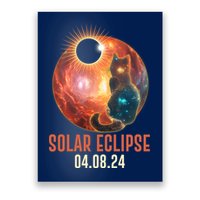 Total Solar Eclipse Galaxy Space Cat Poster