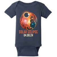 Total Solar Eclipse Galaxy Space Cat Baby Bodysuit