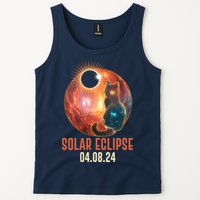 Total Solar Eclipse Galaxy Space Cat Tank Top