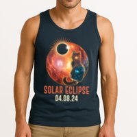 Total Solar Eclipse Galaxy Space Cat Tank Top
