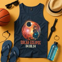 Total Solar Eclipse Galaxy Space Cat Tank Top