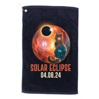 Total Solar Eclipse Galaxy Space Cat Golf Towel