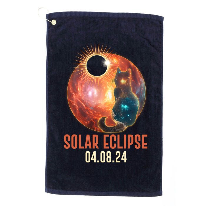 Total Solar Eclipse Galaxy Space Cat Golf Towel
