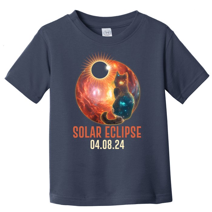 Total Solar Eclipse Galaxy Space Cat Toddler T-Shirt