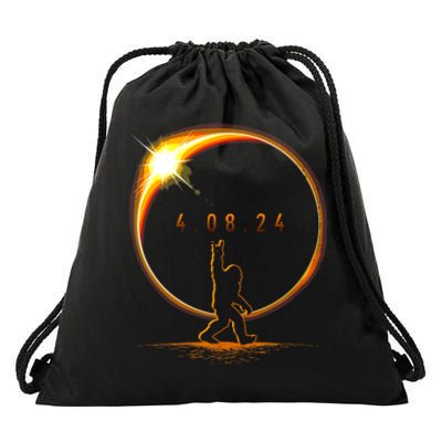 Total Solar Eclipse April 8 2024 Bigfoot Drawstring Bag