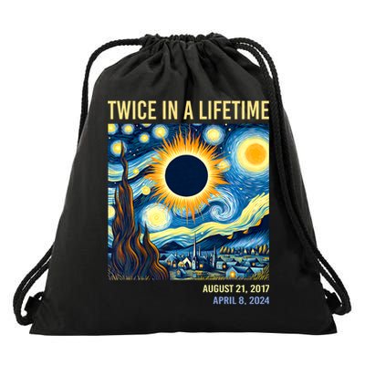 Total Solar Eclipse 2024 Twice In A Lifetime Drawstring Bag