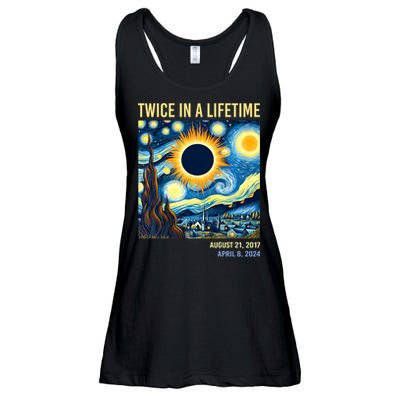 Total Solar Eclipse 2024 Twice In A Lifetime Ladies Essential Flowy Tank