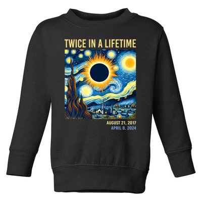 Total Solar Eclipse 2024 Twice In A Lifetime Toddler Sweatshirt