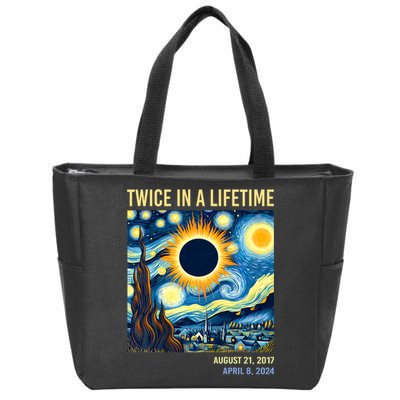 Total Solar Eclipse 2024 Twice In A Lifetime Zip Tote Bag