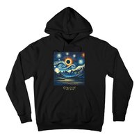 Total Solar Eclipse Van 2024 Gogh April 8 Night Starry 2024 Hoodie