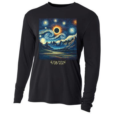 Total Solar Eclipse Van 2024 Gogh April 8 Night Starry 2024 Cooling Performance Long Sleeve Crew