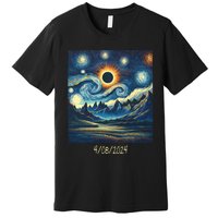 Total Solar Eclipse Van 2024 Gogh April 8 Night Starry 2024 Premium T-Shirt