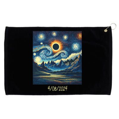 Total Solar Eclipse Van 2024 Gogh April 8 Night Starry 2024 Grommeted Golf Towel