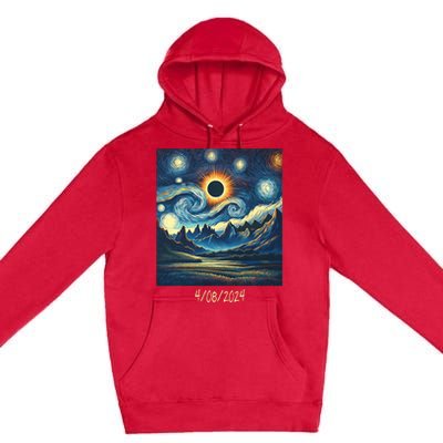 Total Solar Eclipse Van 2024 Gogh April 8 Night Starry 2024 Premium Pullover Hoodie