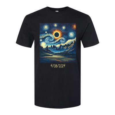 Total Solar Eclipse Van 2024 Gogh April 8 Night Starry 2024 Softstyle CVC T-Shirt