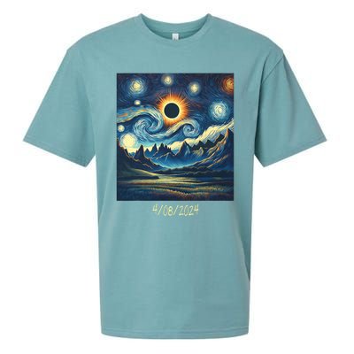 Total Solar Eclipse Van 2024 Gogh April 8 Night Starry 2024 Sueded Cloud Jersey T-Shirt