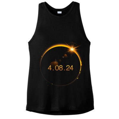 Total Solar Eclipse April 8 2024 Ladies PosiCharge Tri-Blend Wicking Tank