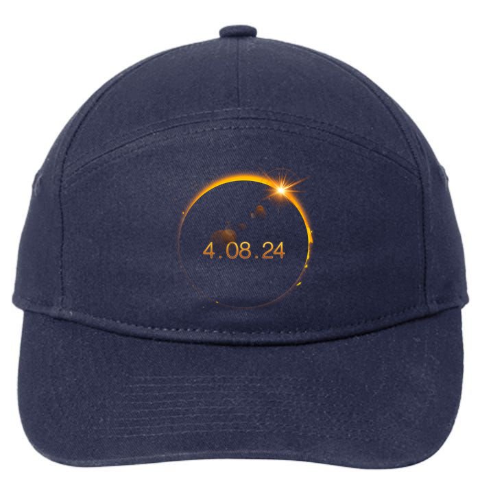 Total Solar Eclipse April 8 2024 7-Panel Snapback Hat