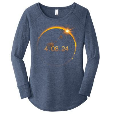 Total Solar Eclipse April 8 2024 Women's Perfect Tri Tunic Long Sleeve Shirt