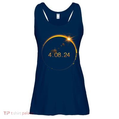 Total Solar Eclipse April 8 2024 Ladies Essential Flowy Tank